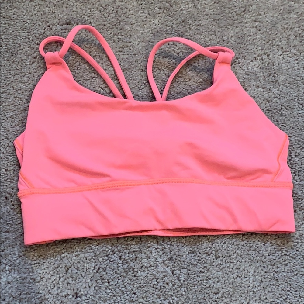 EUC sz 4 lululemon bright coral sports bra